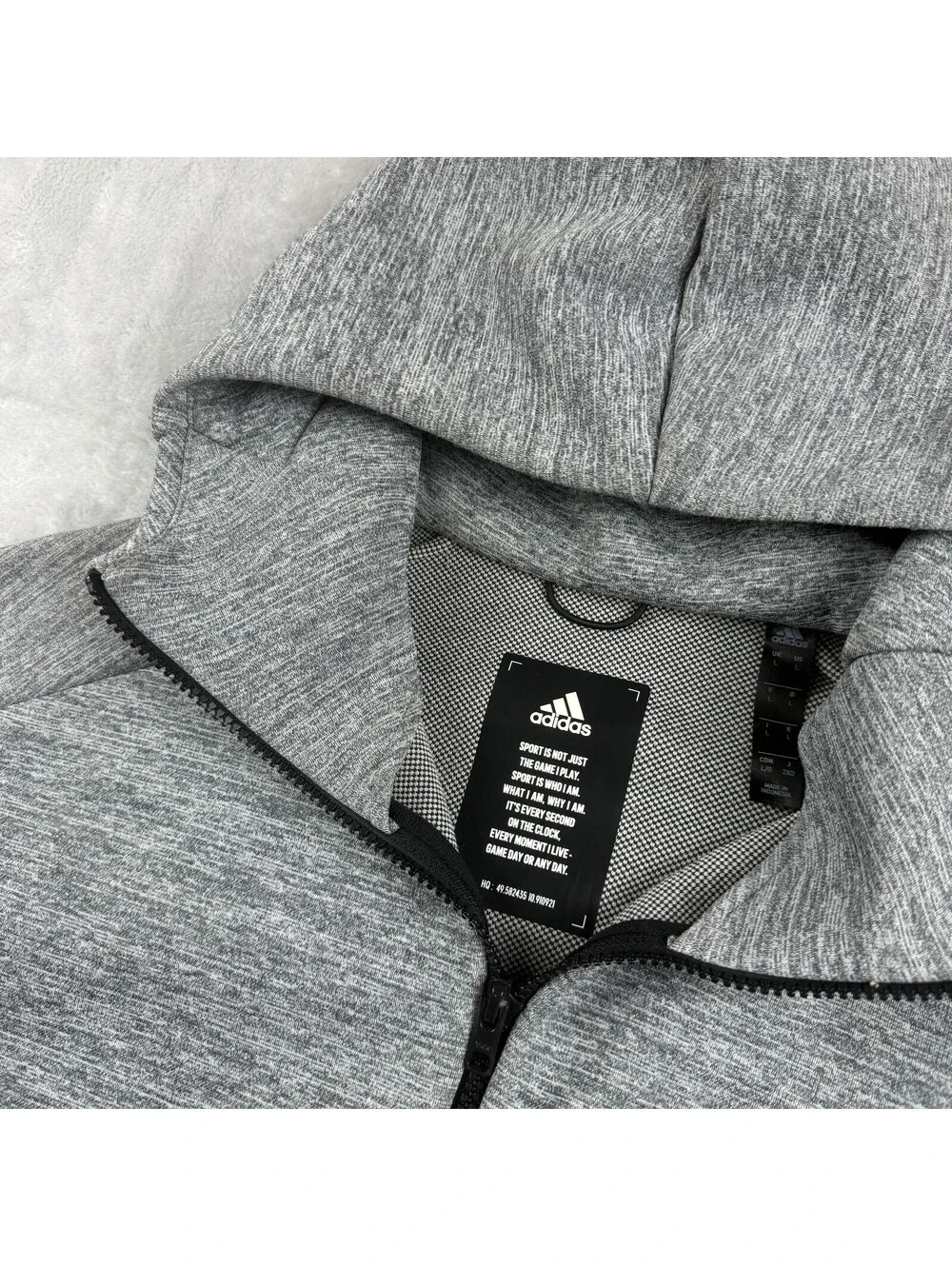Adidas Z.N.E. Fast Release Full-zip Hoodie MenL Gray Performance Technical Sport